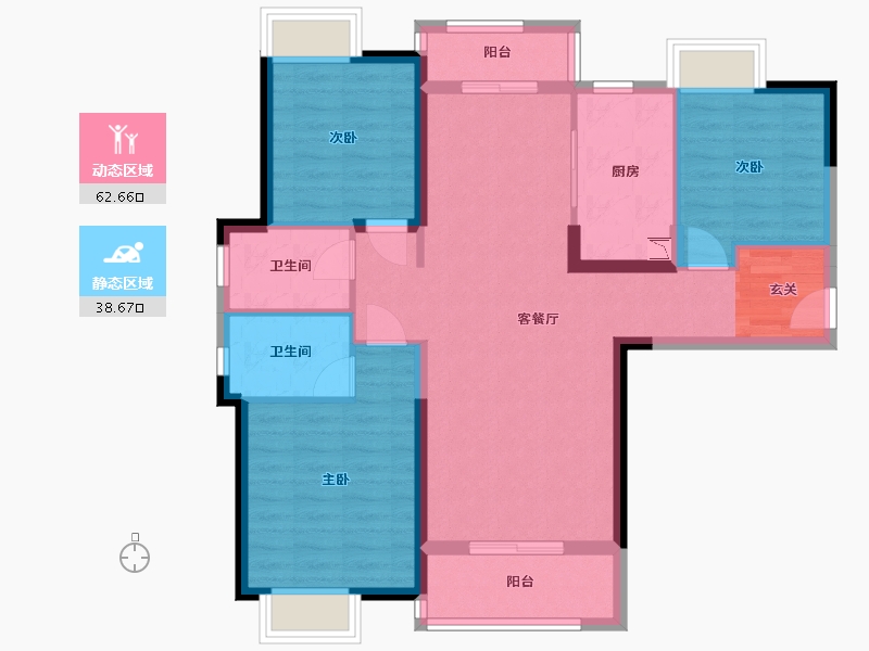 湖南省-长沙市-金地中交麓谷香颂-90.35-户型库-动静分区