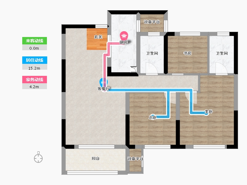 湖南省-长沙市-梦想新天地-87.50-户型库-动静线