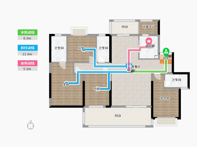 湖南省-长沙市-润和湘江天地-145.70-户型库-动静线