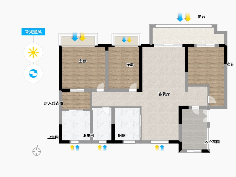 山东省-济南市-锦悦府-95.00-户型库-采光通风