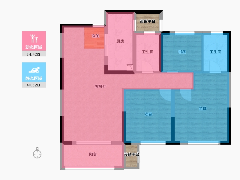 湖南省-长沙市-梦想新天地-87.50-户型库-动静分区