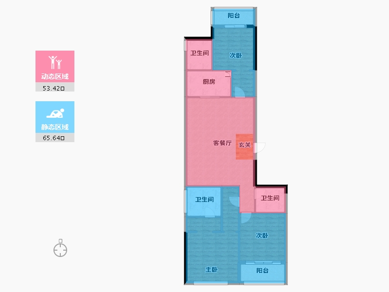 浙江省-杭州市-凤起潮鸣-107.98-户型库-动静分区