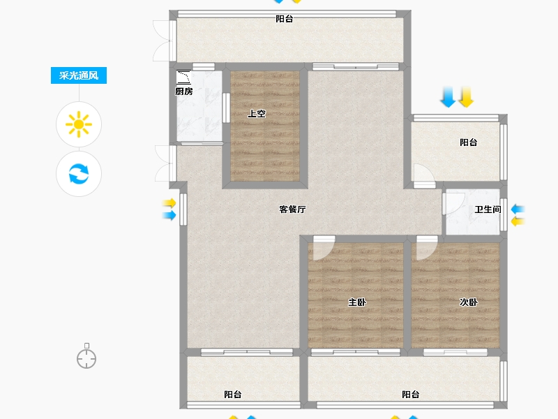 青海省-海南藏族自治州-观澜湖上东区Ⅱ区-112.80-户型库-采光通风