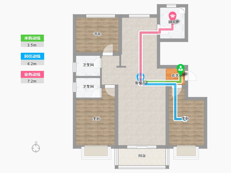 河北省-邢台市-聚瑞苑-88.70-户型库-动静线