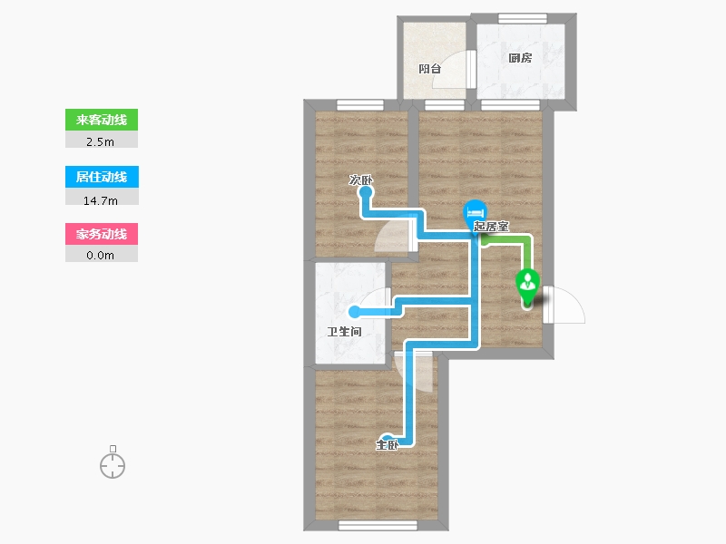 黑龙江省-哈尔滨市-公元天下-45.69-户型库-动静线