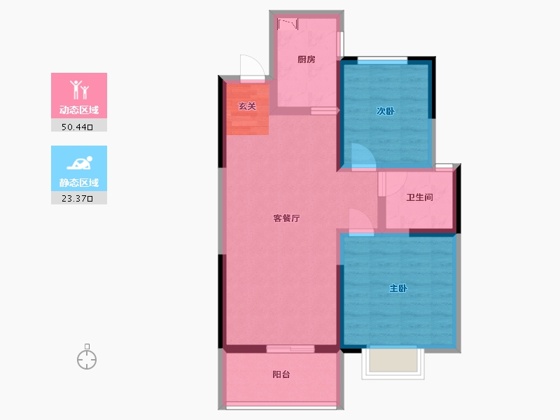 河南省-洛阳市-华耀城佳兆业水岸新都-65.09-户型库-动静分区