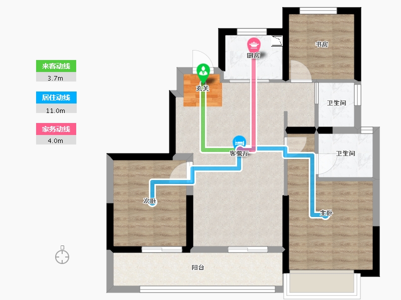 浙江省-嘉兴市-荣安阳光城晴雪园-71.35-户型库-动静线