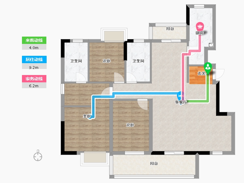 浙江省-嘉兴市-世合理想大地・静和里-105.00-户型库-动静线