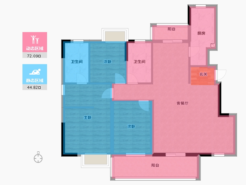 浙江省-嘉兴市-世合理想大地・静和里-105.00-户型库-动静分区