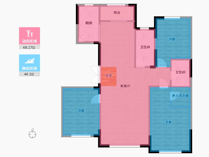 吉林省-长春市-南溪虹著-103.26-户型库-动静分区