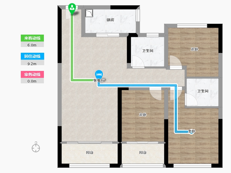 山东省-莱芜市-汇源首座-88.34-户型库-动静线