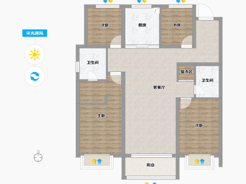 黑龙江省-哈尔滨市-华润置地悦府-101.81-户型库-采光通风