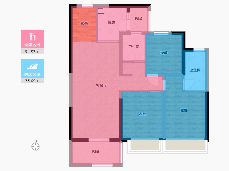 云南省-昆明市-上悦天地-80.45-户型库-动静分区