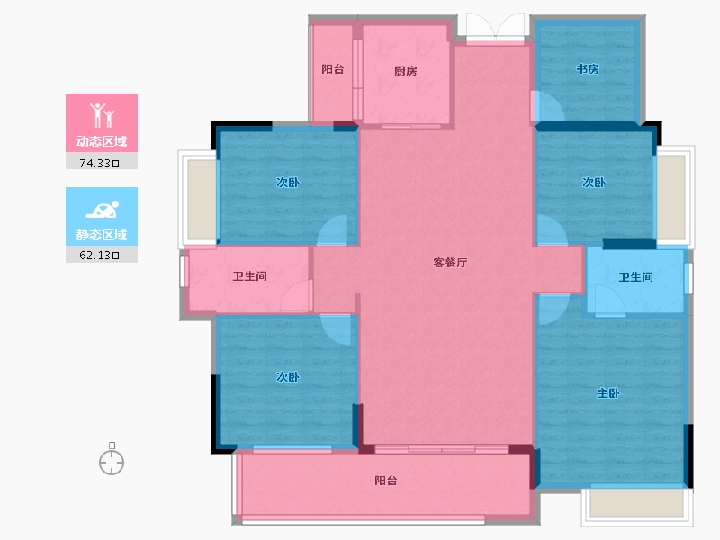 广西壮族自治区-玉林市-汇丰名城-124.36-户型库-动静分区