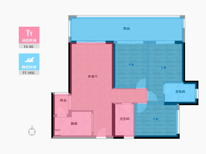 青海省-海南藏族自治州-金地・海南自在城-85.07-户型库-动静分区