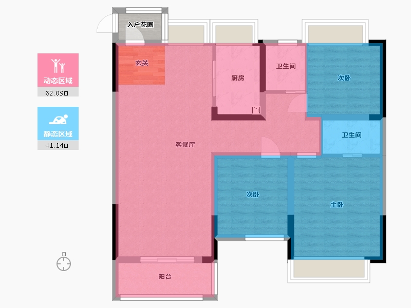 江西省-吉安市-滨江・星悦湾-94.64-户型库-动静分区