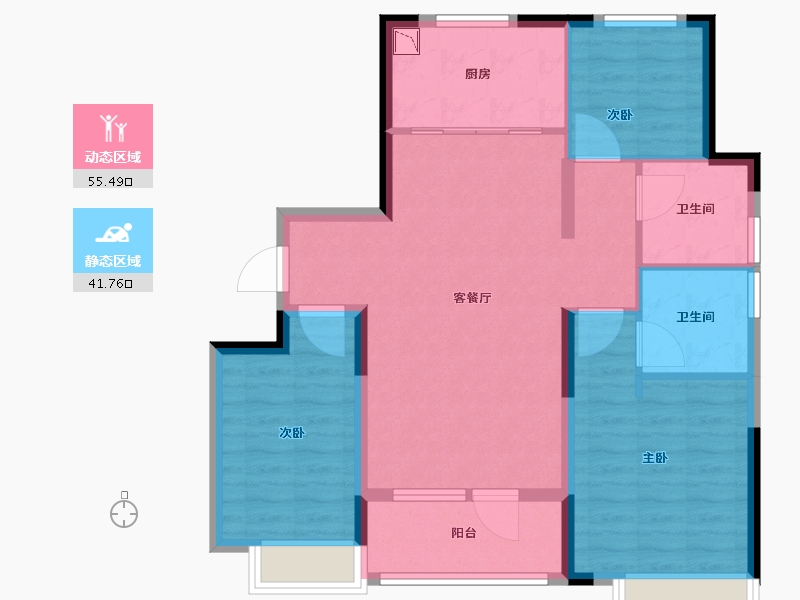 山东省-青岛市-春江悦茗-87.00-户型库-动静分区