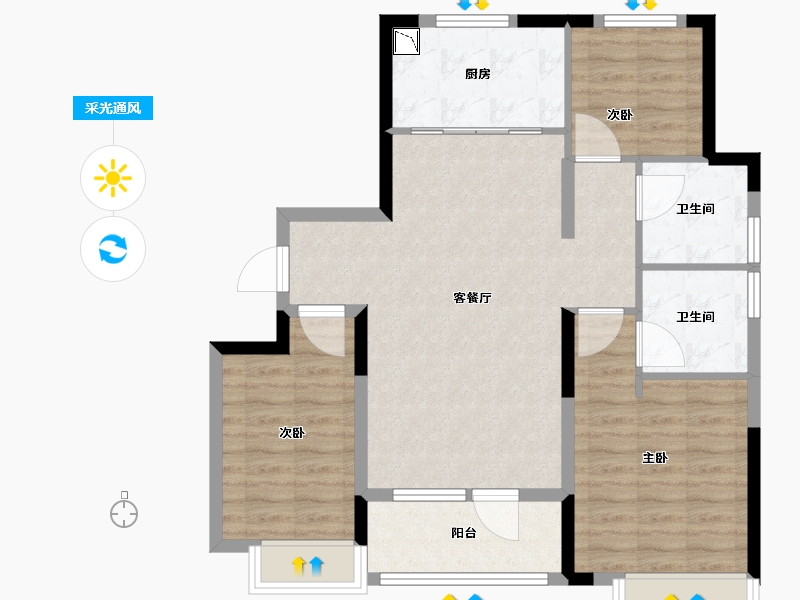 山东省-青岛市-春江悦茗-87.00-户型库-采光通风