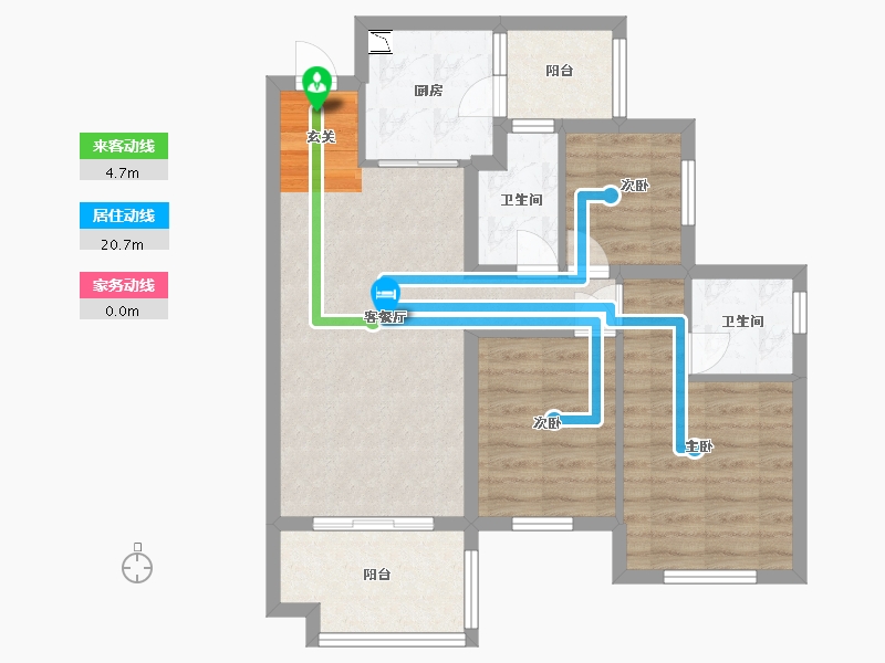 四川省-南充市-鸿通・翡翠城・紫云府-71.00-户型库-动静线