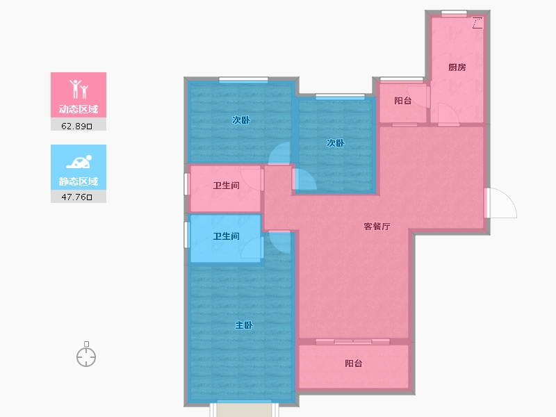 湖南省-长沙市-恒大揽湖苑-99.59-户型库-动静分区