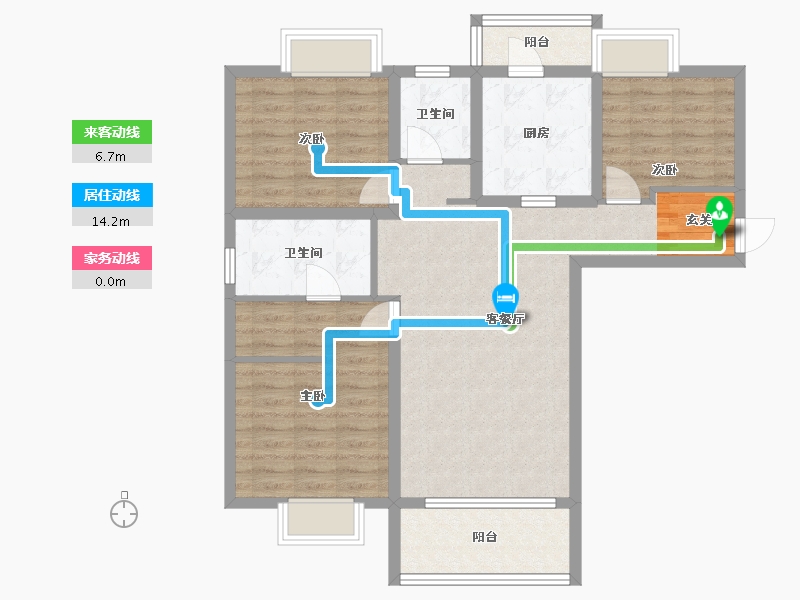 云南省-昆明市-万科・公园城市-92.00-户型库-动静线