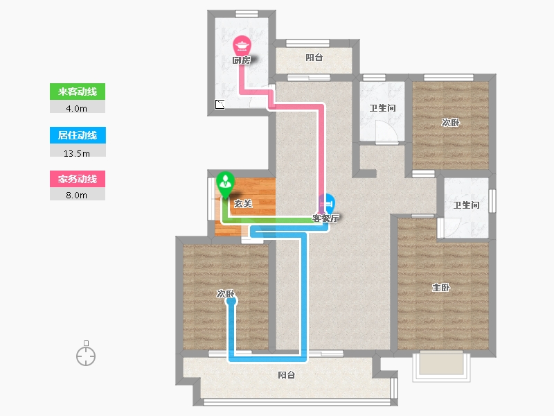 山东省-临沂市-泰鑫御园-98.73-户型库-动静线