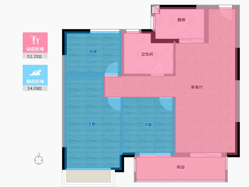 浙江省-嘉兴市-信达翰林兰庭-78.00-户型库-动静分区