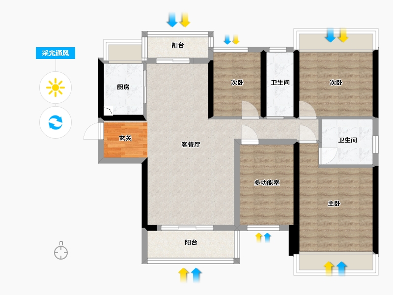 广东省-江门市-新会骏景湾・领誉-94.47-户型库-采光通风