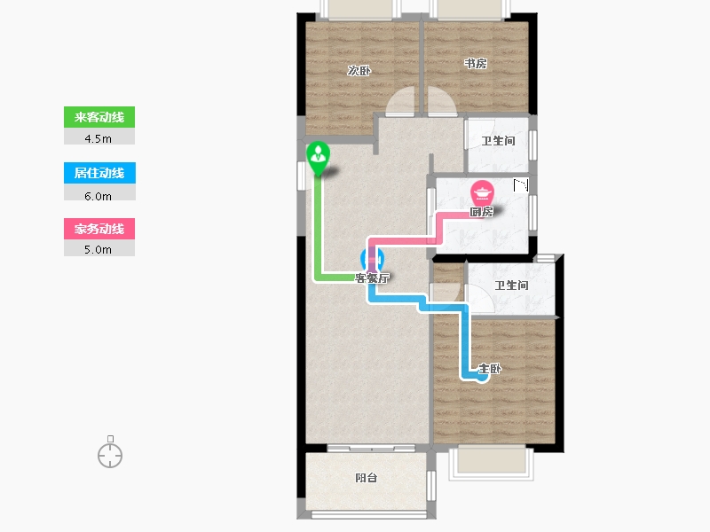 湖北省-武汉市-新城璞樾门第-90.00-户型库-动静线