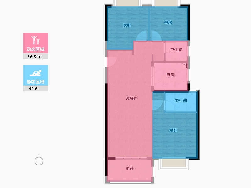 湖北省-武汉市-新城璞樾门第-90.00-户型库-动静分区