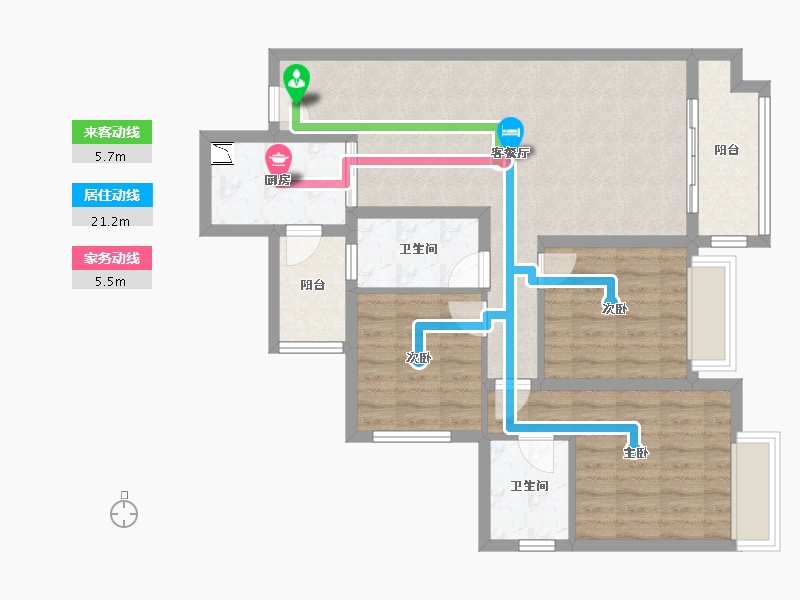 四川省-眉山市-领地花语二期-87.58-户型库-动静线