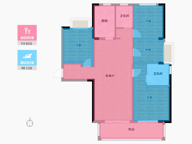 湖南省-长沙市-新城和樾-97.27-户型库-动静分区