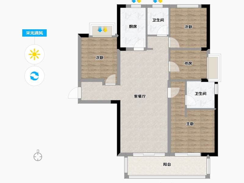 湖南省-长沙市-新城和樾-97.27-户型库-采光通风