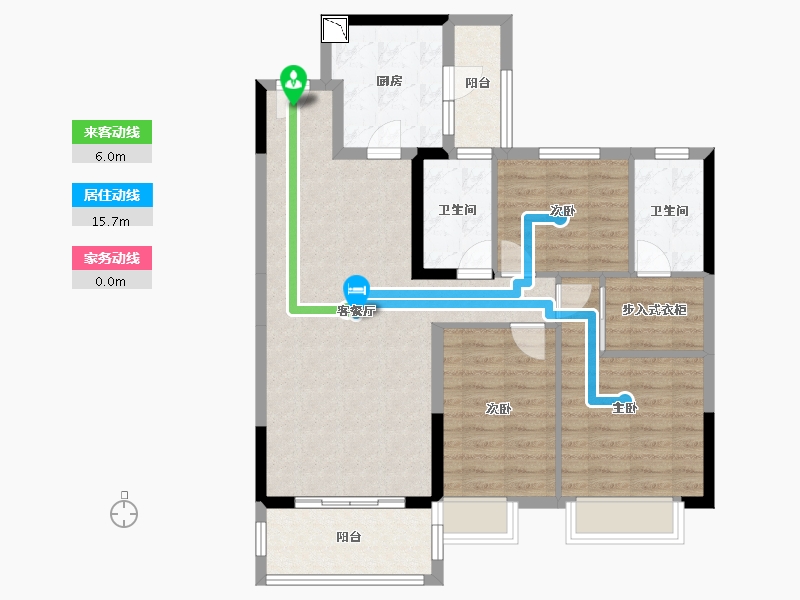 浙江省-湖州市-恒大珺庭-95.64-户型库-动静线