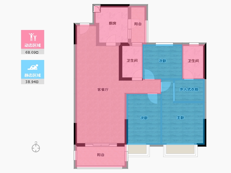 浙江省-湖州市-恒大珺庭-95.64-户型库-动静分区