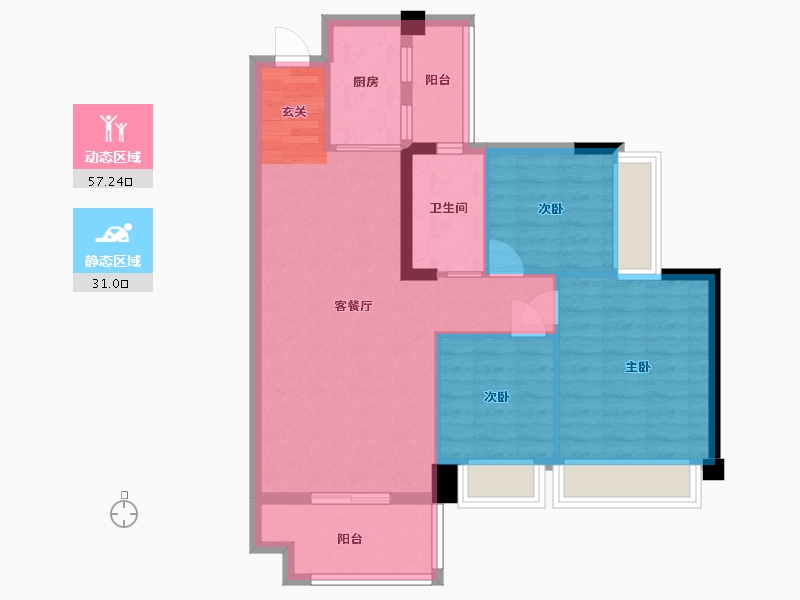 广东省-湛江市-奥园悦时代・熙园-79.14-户型库-动静分区