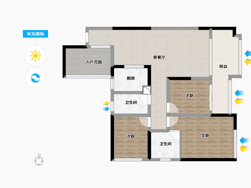 湖南省-长沙市-浏阳利通太悦城-108.00-户型库-采光通风