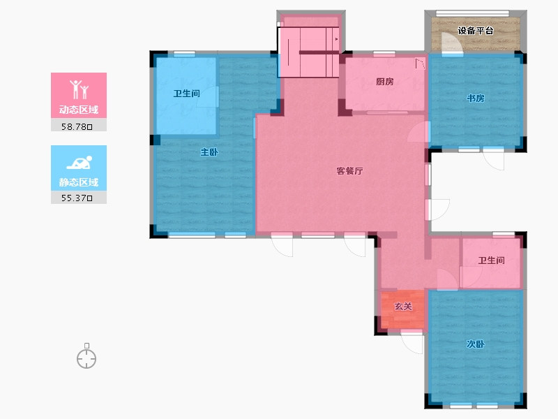 浙江省-衢州市-蓝城・春风江山・烟霞山居-107.97-户型库-动静分区