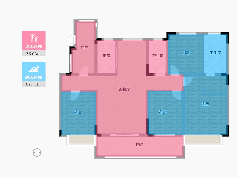 安徽省-蚌埠市-上河时代·天悦-124.00-户型库-动静分区