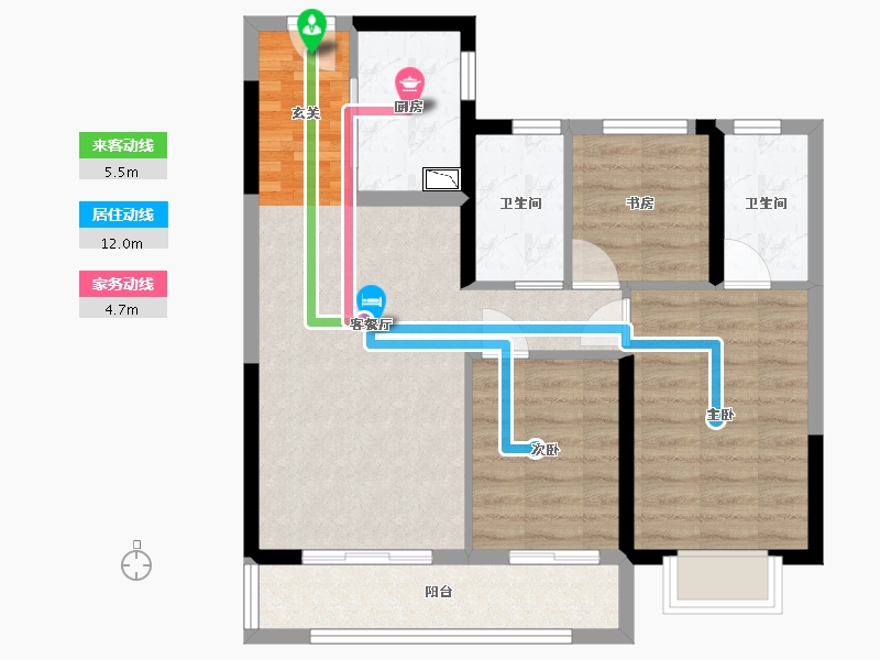 湖北省-武汉市-绿地大都会-72.57-户型库-动静线