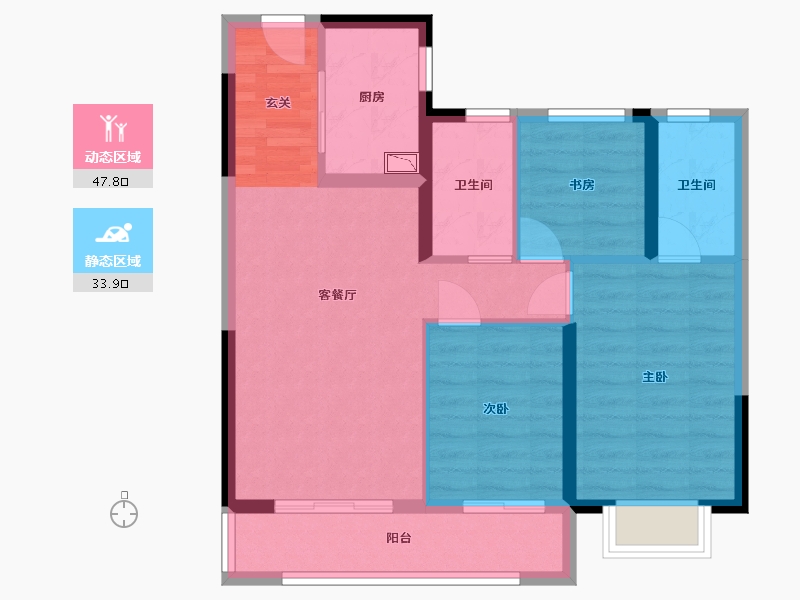 湖北省-武汉市-绿地大都会-72.57-户型库-动静分区