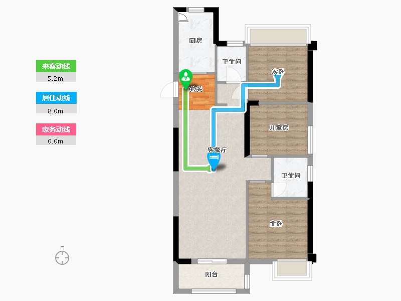 湖北省-武汉市-武汉碧云天-75.08-户型库-动静线