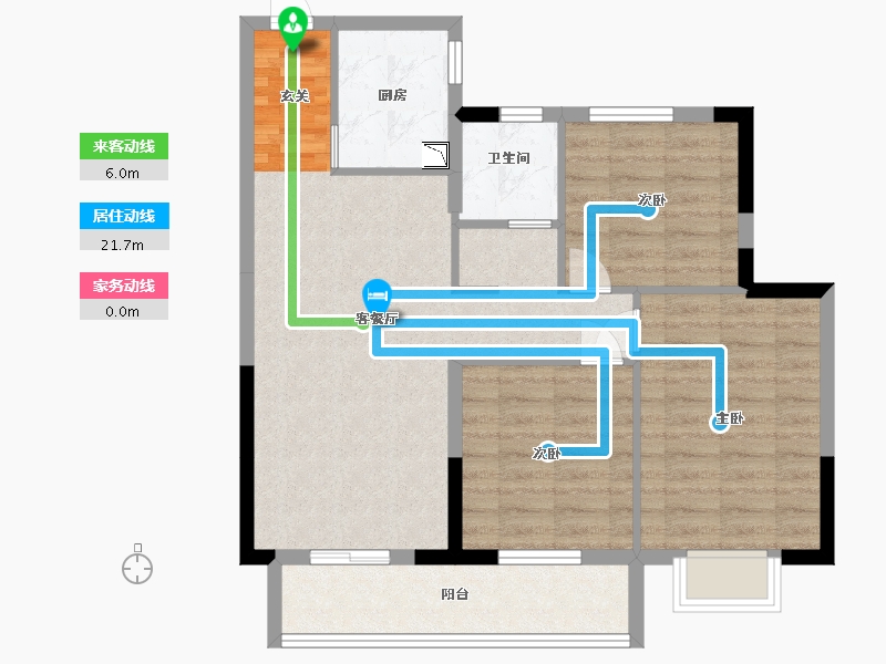 湖北省-武汉市-汉津阳光城-80.00-户型库-动静线