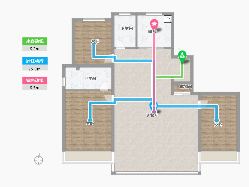 浙江省-温州市-九山金茂府-124.00-户型库-动静线