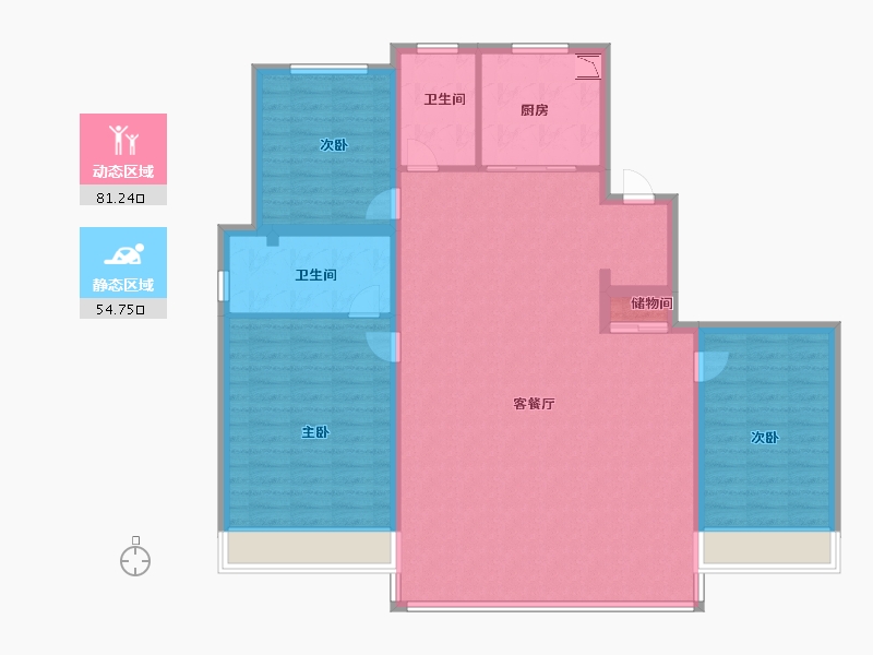 浙江省-温州市-九山金茂府-124.00-户型库-动静分区