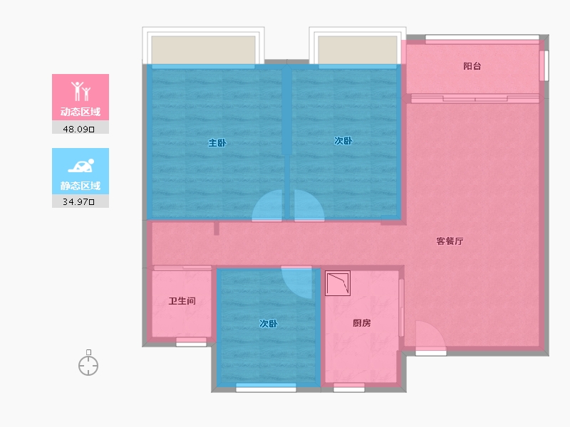 浙江省-宁波市-风荷泊园-74.20-户型库-动静分区