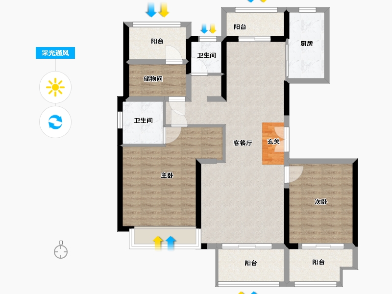 河南省-南阳市-新旭・京华府-99.99-户型库-采光通风