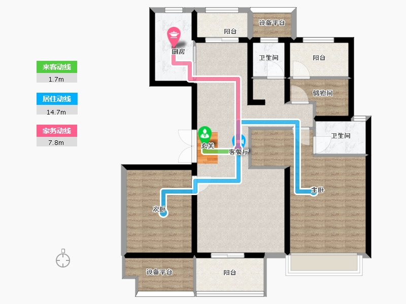 河南省-南阳市-新旭・京华府-106.83-户型库-动静线