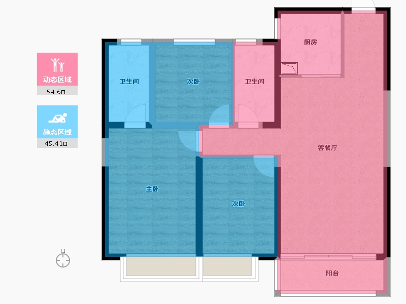 河南省-新乡市-佳兆业-89.44-户型库-动静分区