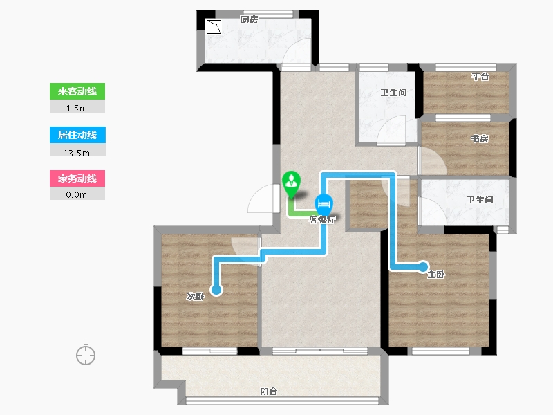 浙江省-温州市-高力铂金湾-91.20-户型库-动静线